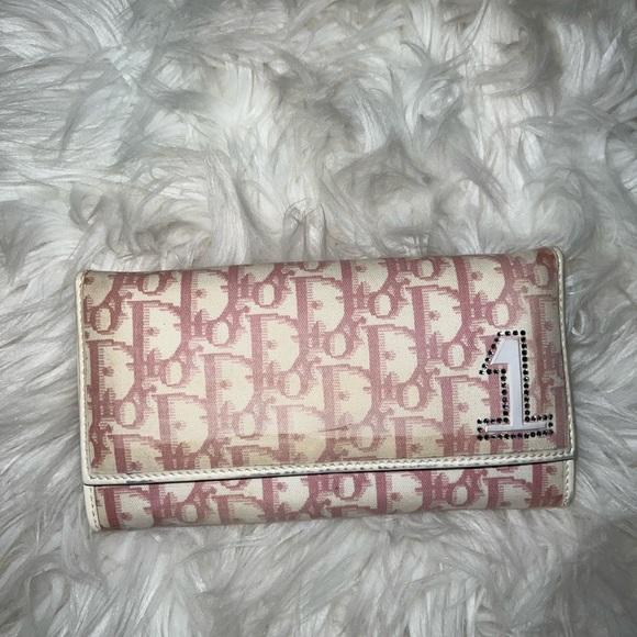 Authentic Dior Pink Trotter Wallet on chain - Picture 8 of 9